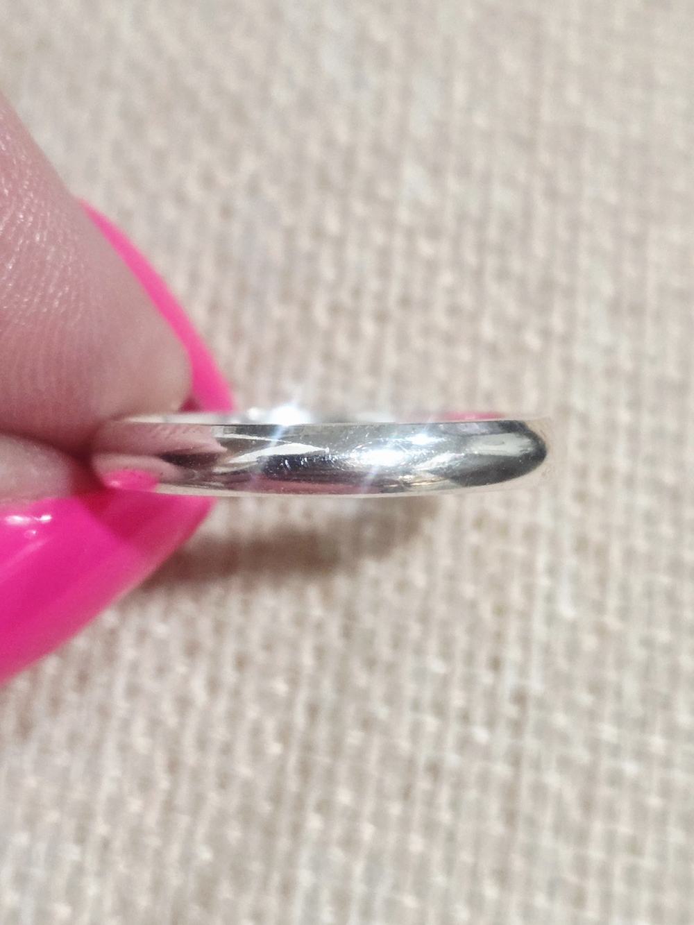 Classic Silver Women's Band Ring - Silver~size 8